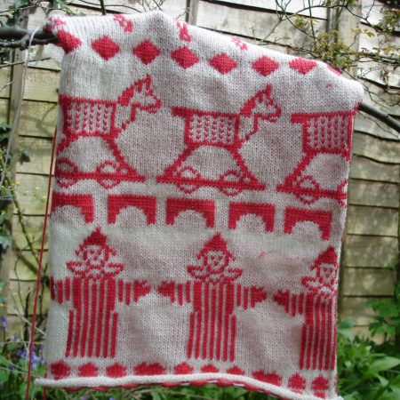 new baby blanket design - knitted horse swatch